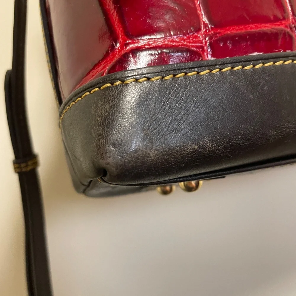 Dooney & Bourke Red and Black Croc Crossbody Bag - Picture 10 of 12